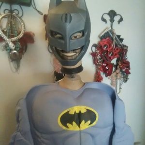 Gray, Black, and Yellow Men's Batman Costume